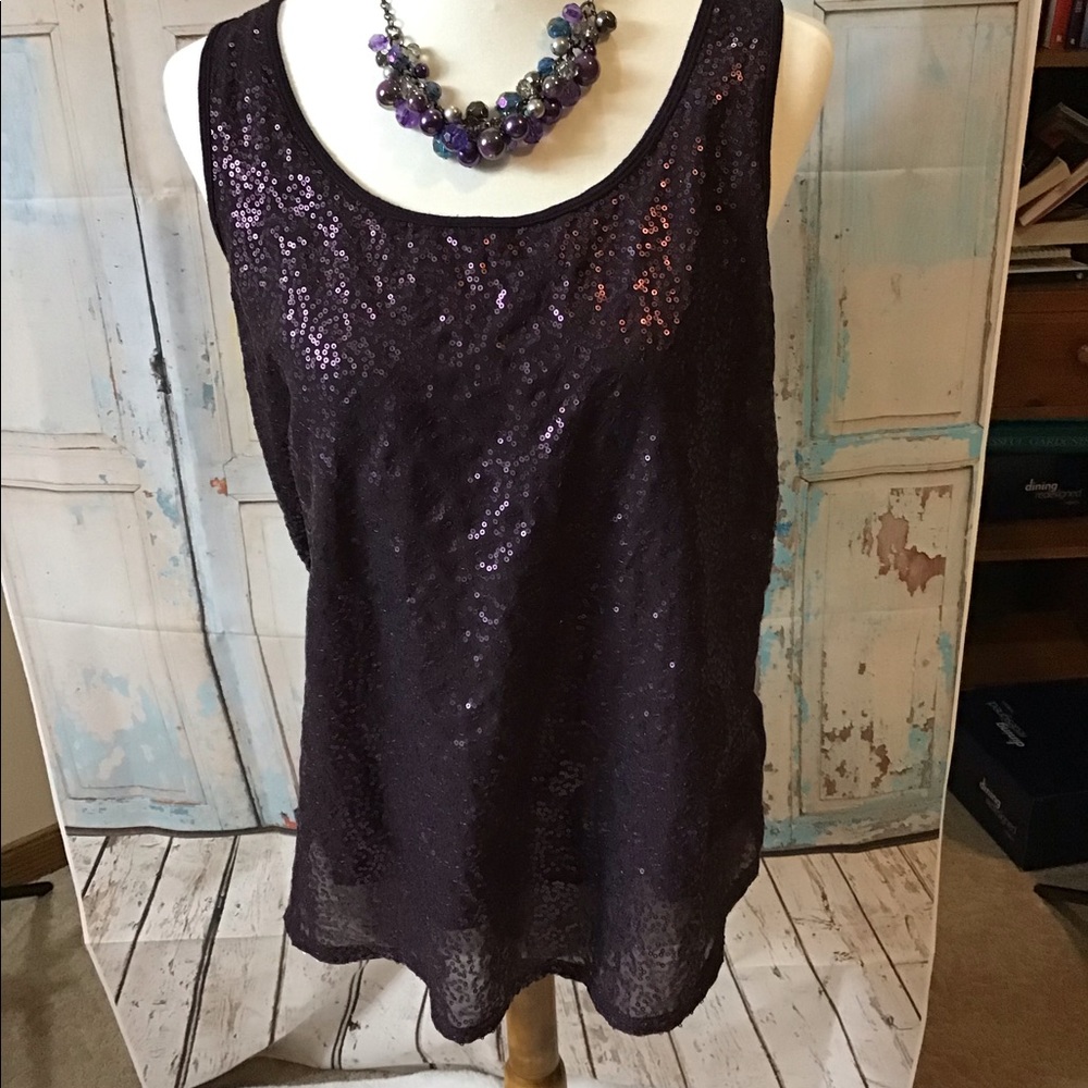 Apt. 9 Purple Sequin Tank Top